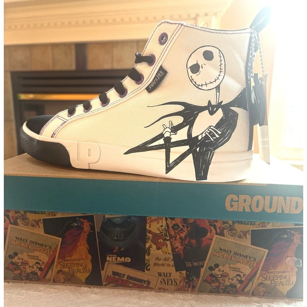 Ground Up The Nightmare Before Christmas Jack And Sally High top Shoe Size 7